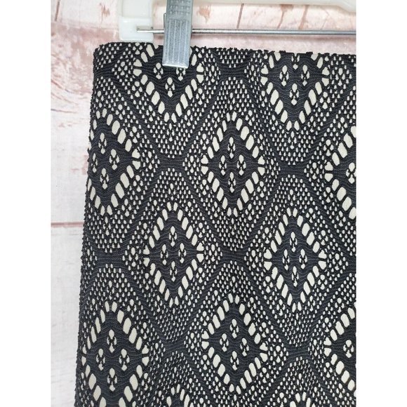 Renee C Stitch Fit Elvira Lace Pencil Black Large U.S.A Made Skirt Poly/Spandex - Picture 6 of 12